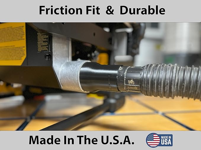 Hose Adapter for 2-1/2" Dust Collection Ports - Made in USA - Connects to Table Saw, Bandsaws, Spindle Sanders, Miter Saws, and other equipment (1-7/8" Hose)