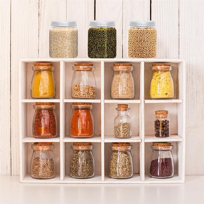 MANSHU 2 Pack 24 Oz Clear plastic jar, Refillable Kitchen Storage Containers, For Kitchen & Household, Aluminum cap.