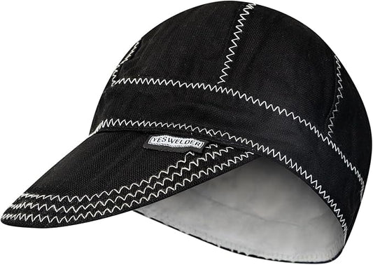 YESWELDER Welding Cap, Black 8", Heat-Resistant Reversible Protective Welders Cap