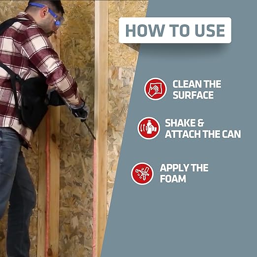 KRAKEN BOND Drywall & Panel Adhesive Foam - (2x24oz) Heavy-Duty, Fast-Curing Construction Adhesive for Concrete, Wood, and Heat Insulation Applications - Gun&Gun Cleaner Set