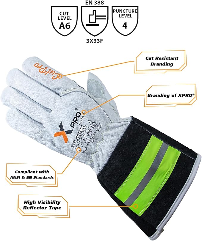 XPRO Si6 Series 3NLPRC6 Tig Welding Gloves: Kevlar & Enhanced Visibility-Certified, Sizes Small to 2xl | 3xl for Mens & Women