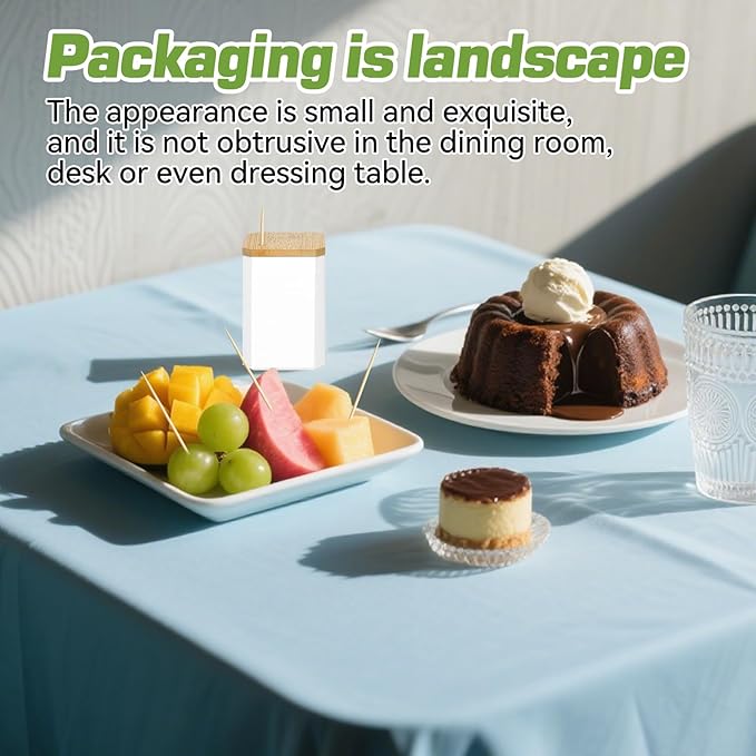 HOPELF Toothpick Holders 1 Pack with 600 Picks,Round Toothpicks Double-Side Point for Teeth,Food Pick,Appetizers,Cocktails Fruits,Olive&DIY Craft.