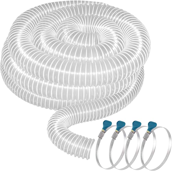 PVC Dust Collection Hose 2 1/2" x 20', Puncture Resistant Flexible Clear PVC Fume Collection Hose for Dust Collectors for dust collection systems by Oycevila