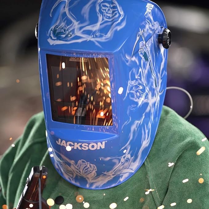 Jackson Safety Premium Graphic Welding Hood with ADF - Ultra Lightweight Auto Darkening Welding Helmet - ANSI Z87.1 (Multiple Styles)