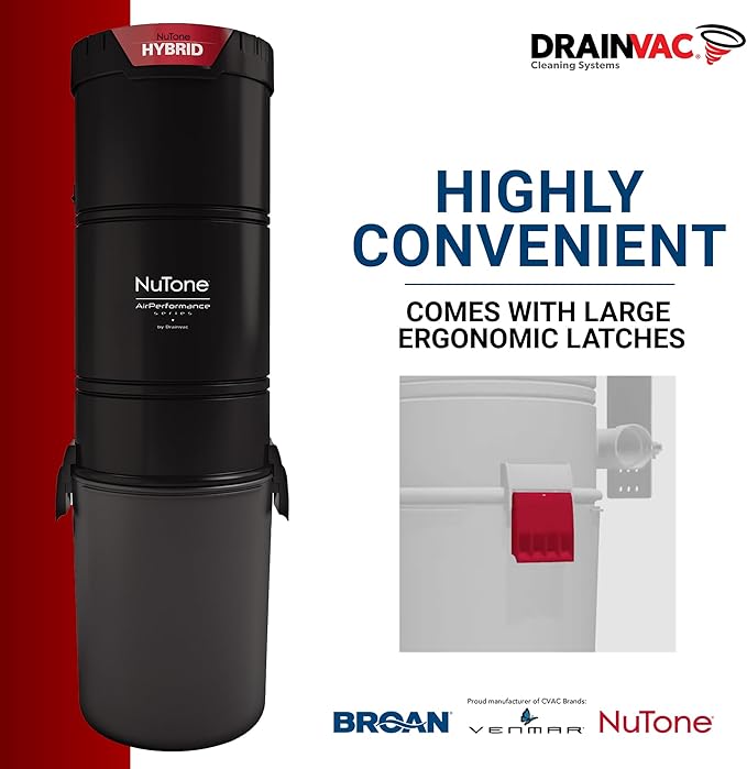 Broan-nutone 700 Air watts Residential Central Vacuum System Premium Electric Tool Set for Cleaning Floors - Anti-Vibration, Powerful Suction