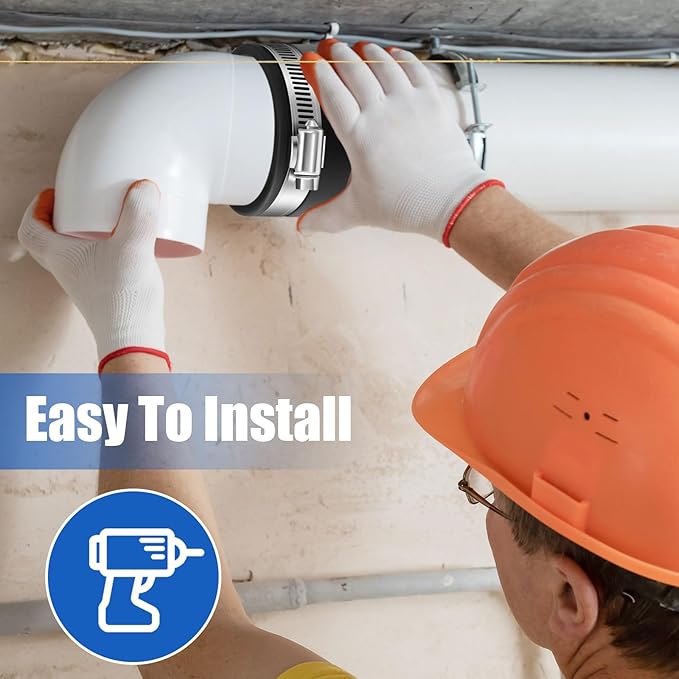 Minatee 8 Pcs Dust Control Flex Cuffs with Stainless Steel Hose Clamps, Flexible PVC Coupling for Plastic and Copper Plumbing Connections, Connector Ports Dust Collection Fittings (2-1/2 Inch)