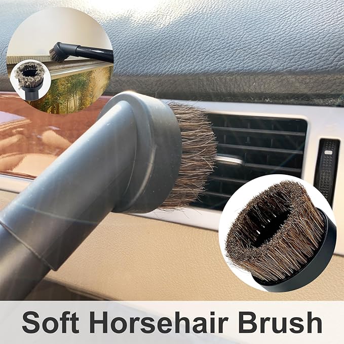 Shop Vac Vacuum Attachments with Extension Hose Dusting Brush Crevice Tool Nozzle Multi-Tools for 1-1/4" 1-3/8" 2-1/2" Shopvac Wet Dry Vacuum Cleaner (Car Detailing Kit Interior A)
