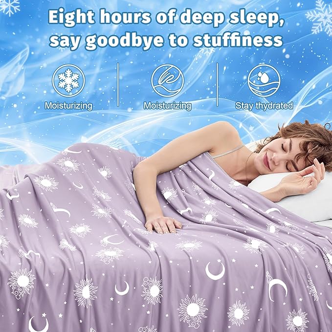 inhand Cooling Blanket Queen Size (90"x90") - Cooled Blankets for Hot Sleepers Lightweight Breathable Summer Blanket for Sleeping Night Sweats to Keep Cool in The Heat -Crimson Purple