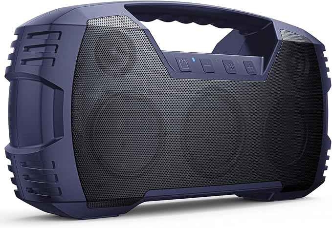 Houl Zallee IPX7 Waterproof Bluetooth Speaker, 40W Portable Wireless Speakers, 32H Playtime, Stereo Loud Sound, Deep Bass, Bluetooth 5.0, Built-in Mic, for Party/Camping/Pool/Gifts, Beach-Navy Blue