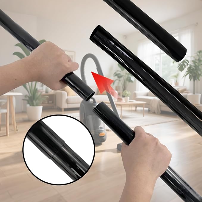 3Pack Vacuum Extension Tubes, 1.25 Inch Diameter, 14.76 Inch Length - Black | Compatible with 1-1/4 Inch Hose Wet/Dry Vacuum Cleaners | Versatile Tool (Black, 3 P 14.76 ")