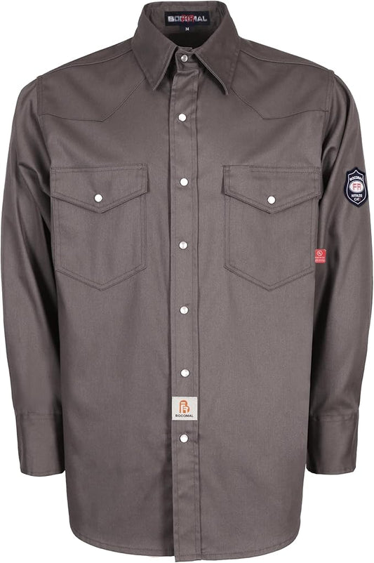 BOCOMAL FR Shirts 6.25oz Lightweight Welding Shirts Flame Resistant Men's Fire Retardant Shirt