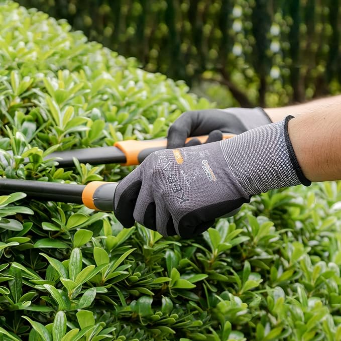 Kebada W2 Safety Work Gloves, Micro-Foam Nitrile Coated Gloves, Touchscreen,Ideal for Package Handling, Gardening, Construction, 1 Pair XX-Large