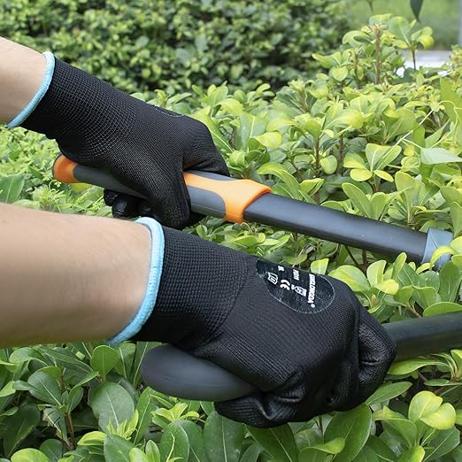 Kebada 120 Pairs Work Gloves Bulk Pack, Mens Work Gloves with Grip, PU Dipped Gloves for Warehouse, Construction, Gardening and Mechanics, Black, Small