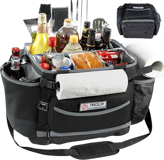 Large Grill Caddy with Hard Base - Blakstone BBQ Organizer, Picnic Camping Utensil Caddy, Tailgating Essentials, Grill Gifts for Men