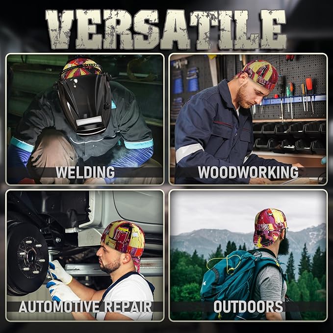 YESWELDER Welding Cap, Neon Style 7-3/8", Heat-Resistant Reversible Durable Protective Welders Cap