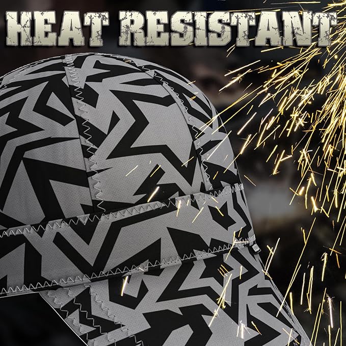 YESWELDER Welding Cap, Stellar Style 7-3/4", Heat-Resistant Reversible Durable Protective Welders Cap