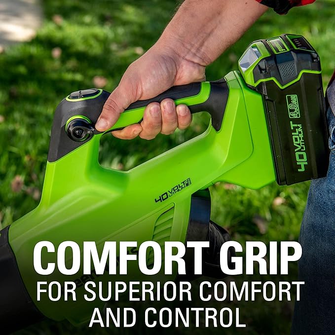 Greenworks 40V (130 MPH / 550 CFM / 75+ Compatible Tools) Cordless Brushless Axial Leaf Blower, Tool Only