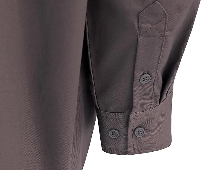 KONRECO FR Shirts for Men Fire Resistant Button Down Work Shirt 100% Cotton 6.5oz Lightweight Welding Shirts