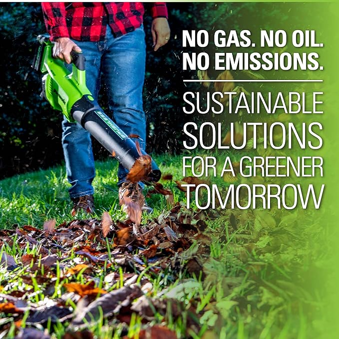 Greenworks 40V (130 MPH / 550 CFM / 75+ Compatible Tools) Cordless Brushless Axial Leaf Blower, Tool Only