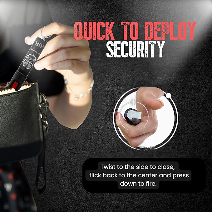 Police Magnum Small Pepper Spray Self Defense Safety Tool- Strong Built-in Keychain Holder- Compact Discreet Canister- Made in The USA- 1 Pack 3/4oz Twist Lock Keyring