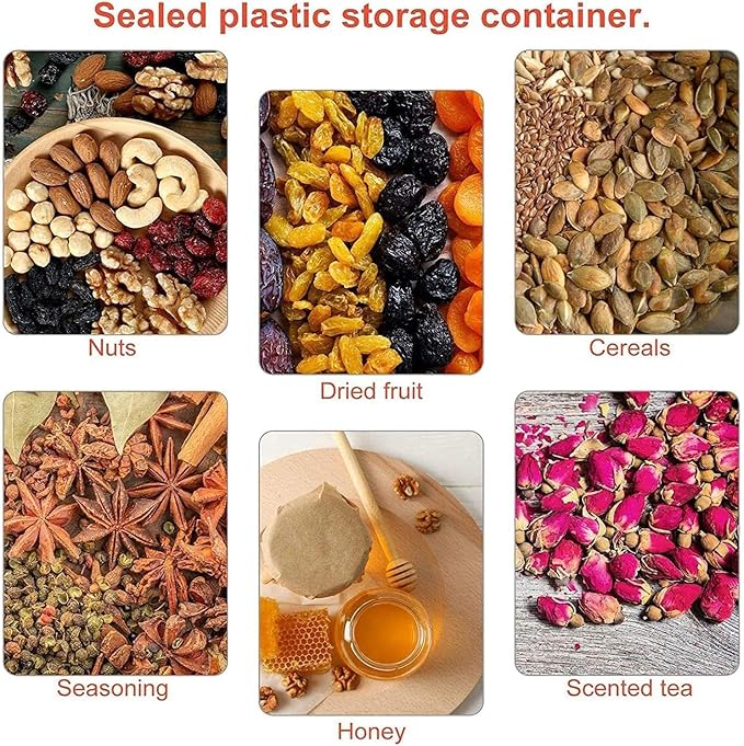 MANSHU 2 Pack 24 Oz Clear plastic jar, Refillable Kitchen Storage Containers, For Kitchen & Household, Aluminum cap.