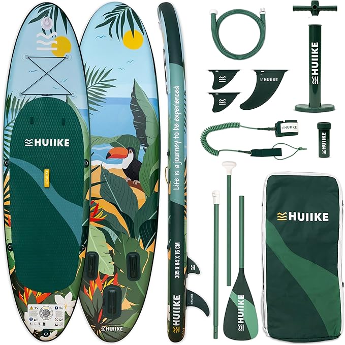 Inflatable Paddle Board for Adults with Accessories Included, Oar, Fins, Pump. Stand Up Paddleboard Great Stability and Resistance. 10’ x 33" x 5.9", Maximum Load 286 lb