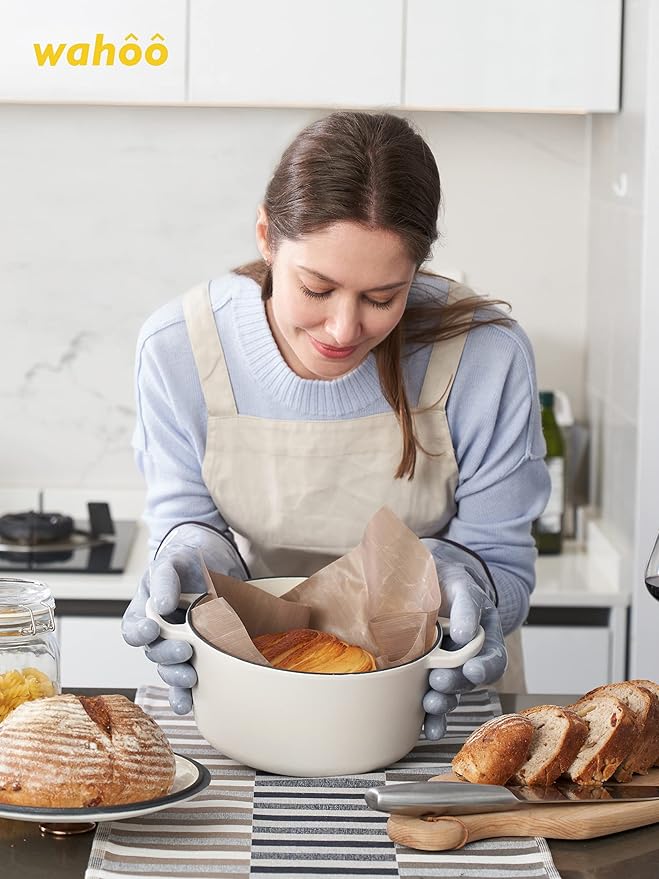 LANON Protection Wahoo Liquid Silicone Smoker Oven Gloves, Food-Contact Grade, Heat Resistant Gloves for Cooking, Grilling, Baking, Purple, L/9