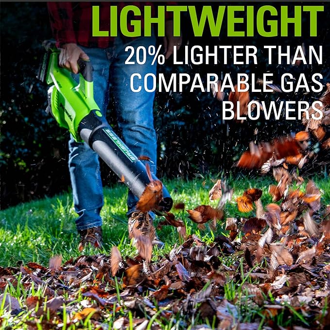 Greenworks 40V (130 MPH / 550 CFM / 75+ Compatible Tools) Cordless Brushless Axial Leaf Blower, Tool Only