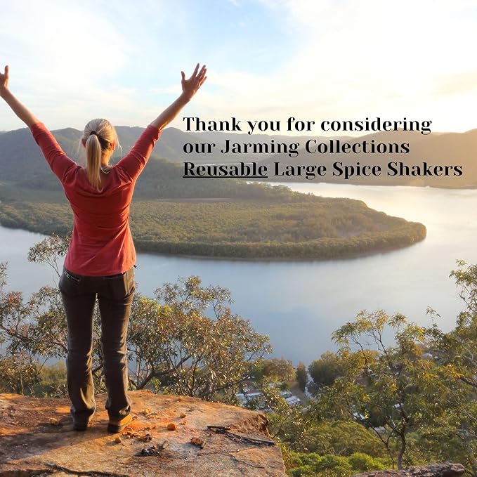 JARMING COLLECTIONS Glass Spice Jars with Shaker Lids - Spice Jars 16 oz for Food Storage, Spice Containers for Kitchen Organization, Organizing Bottles for Spices (Red - Set of 3)