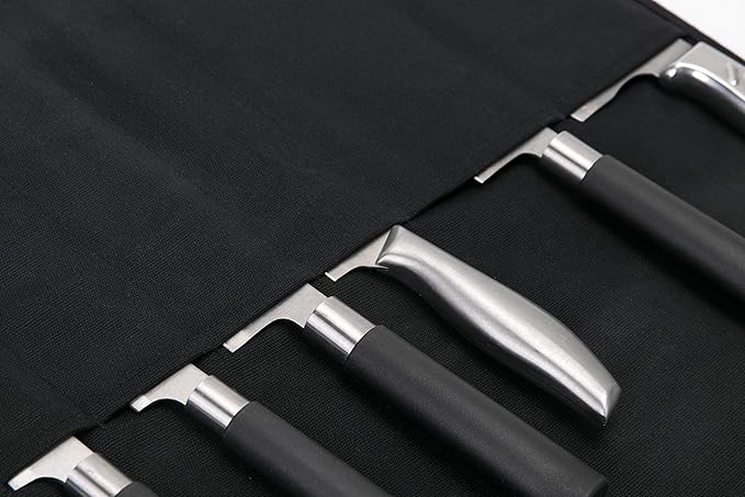 Khaki Chef’s Knife Roll Case, Waxed Canvas Cutlery Knives Holders Protectors, Home Kitchen Cooking Tools And Utensils Wrap Bag Wallet, Multi-Purpose Brush Roll Bag, Travel Tool Roll Pouch