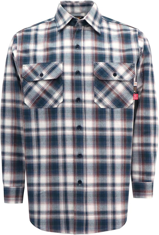 KONRECO FR Shirts for Men Fire Resistant Button Down Work Shirt 100% Cotton 6.5oz Lightweight Welding Shirts
