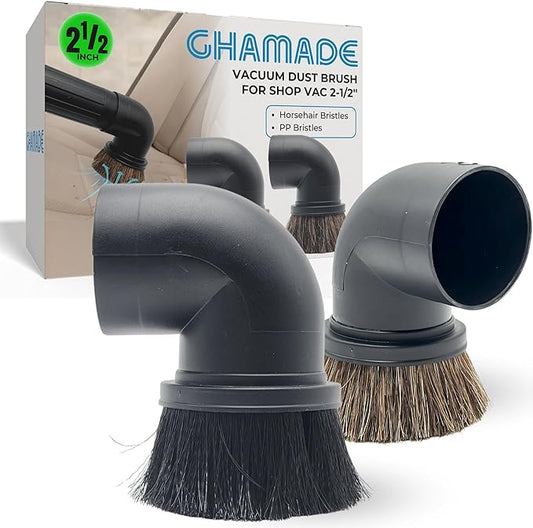 Vacuum Accessories & Attachments for Shop Vac 2-1/2'' - Vacuum Dust Brush & Extension Wand Compatible with Vacuums Using 2-1/4'' Inner Diameter Accessories (Horsehair + PP, 2-1/4'')