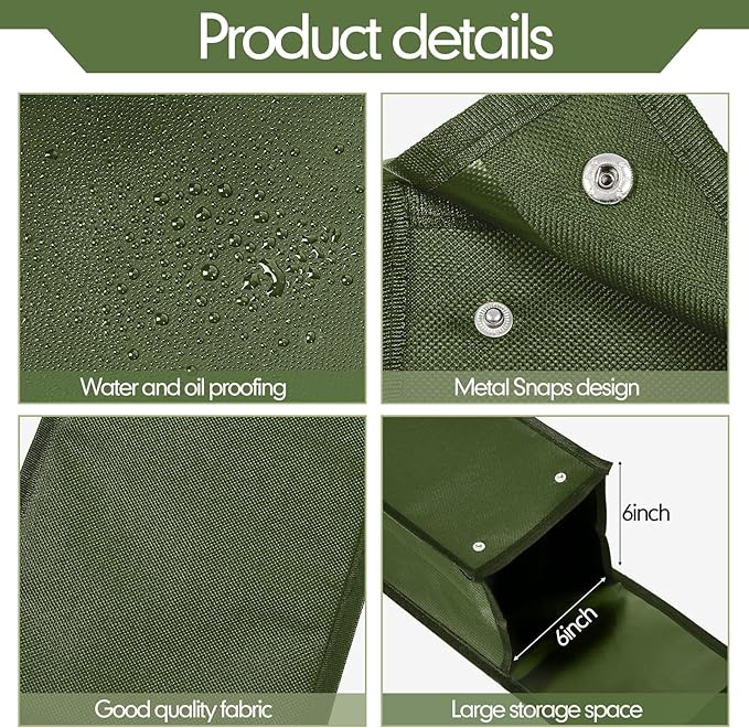 Grill Utensil Storage Bag BBQ Tool Storage Bags Barbecue Hardware Tool BBQ Utensil Holder Pouch Oxford Cloth Accessory Foldable for Camping Hiking(1 Pcs,Army Green)