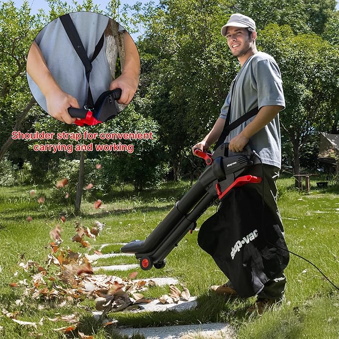 Shop-Vac 3 in 1 Electric Leaf Blower, Vacuum & Mulcher for Lawn Care, 180 mph Airflow, 530 cfm Delivery Power, 35L Collection Bag