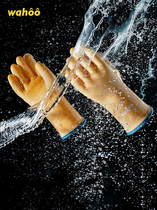 LANON Protection Wahoo Liquid Silicone Smoker Oven Gloves, Food-Contact Grade, Heat Resistant Gloves for Cooking, Grilling, Baking, Yellow, XXL/11