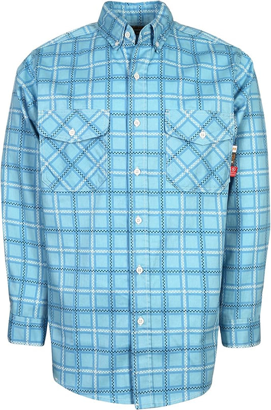 KONRECO FR Shirts for Men Fire Resistant Button Down Work Shirt 100% Cotton 6.5oz Lightweight Welding Shirts