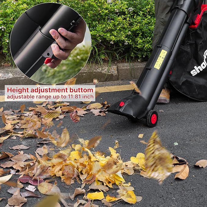 Shop-Vac 3 in 1 Electric Leaf Blower, Vacuum & Mulcher for Lawn Care, 180 mph Airflow, 530 cfm Delivery Power, 35L Collection Bag