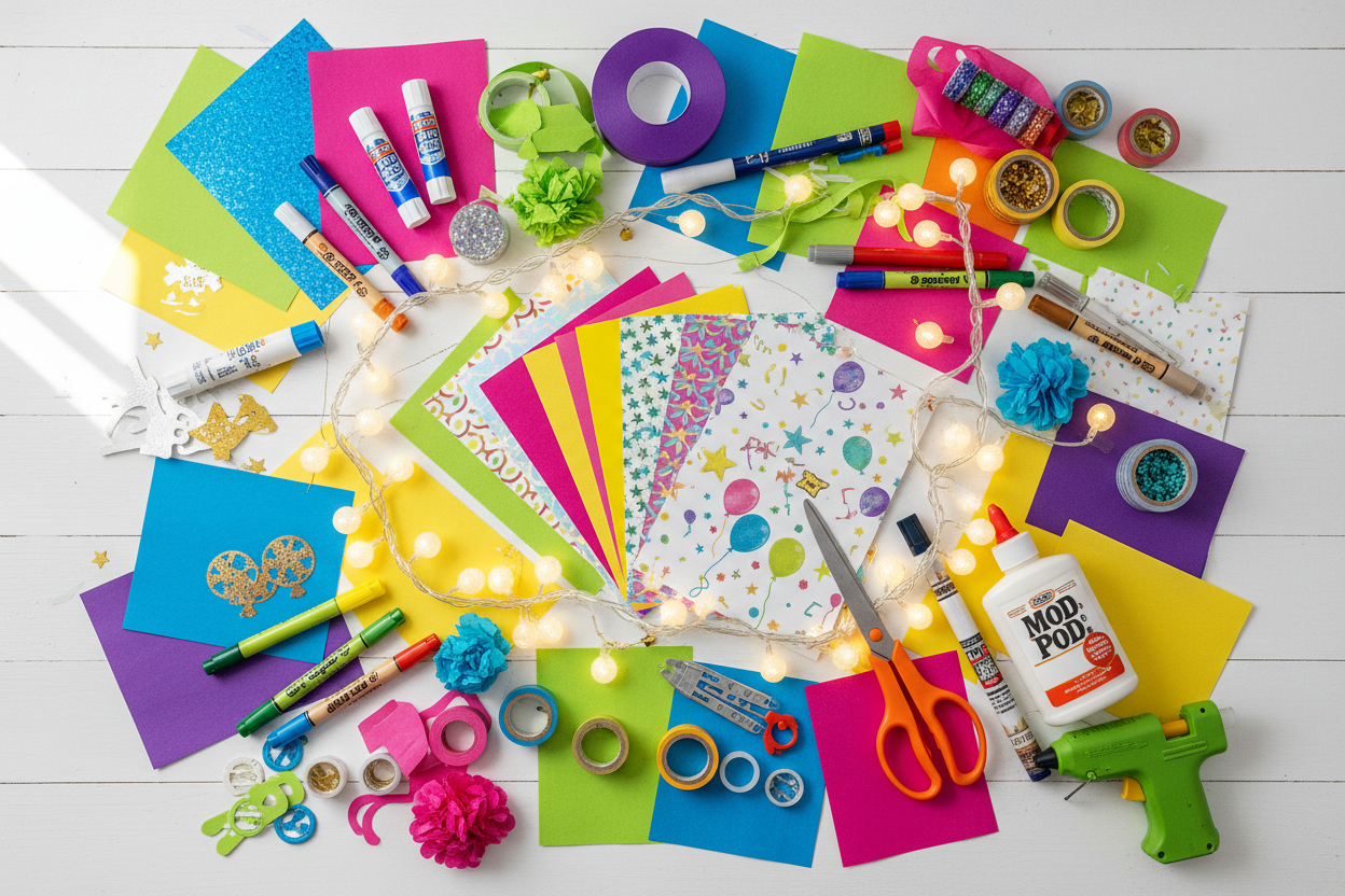 DIY & Craft Supplies: Materials for creating personalized decorations and unique party touches. (make it real logo)